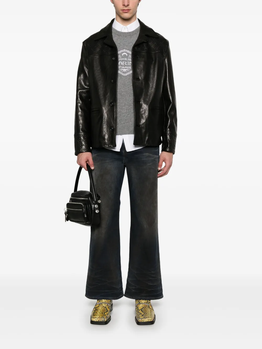 Marine Serre chamarra con monograma en relieve | Blazers | Image 2
