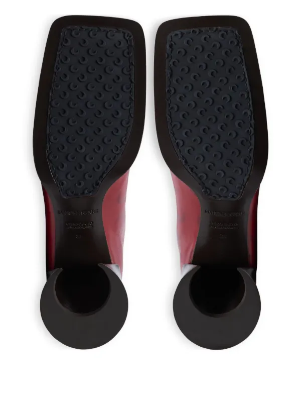 Marine Serre Crescent Moon-print Ankle Boots | Red | FARFETCH
