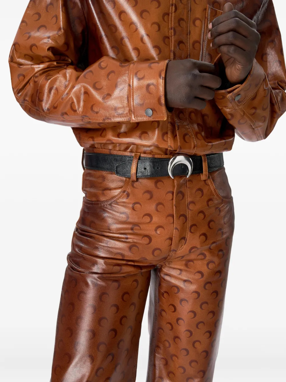 Marine Serre Moon broek Bruin