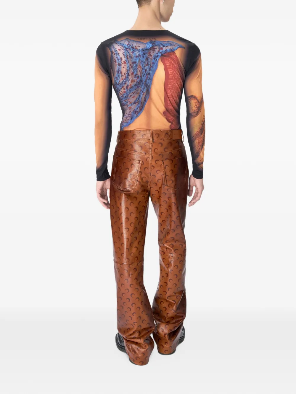 Marine Serre Moon broek Bruin