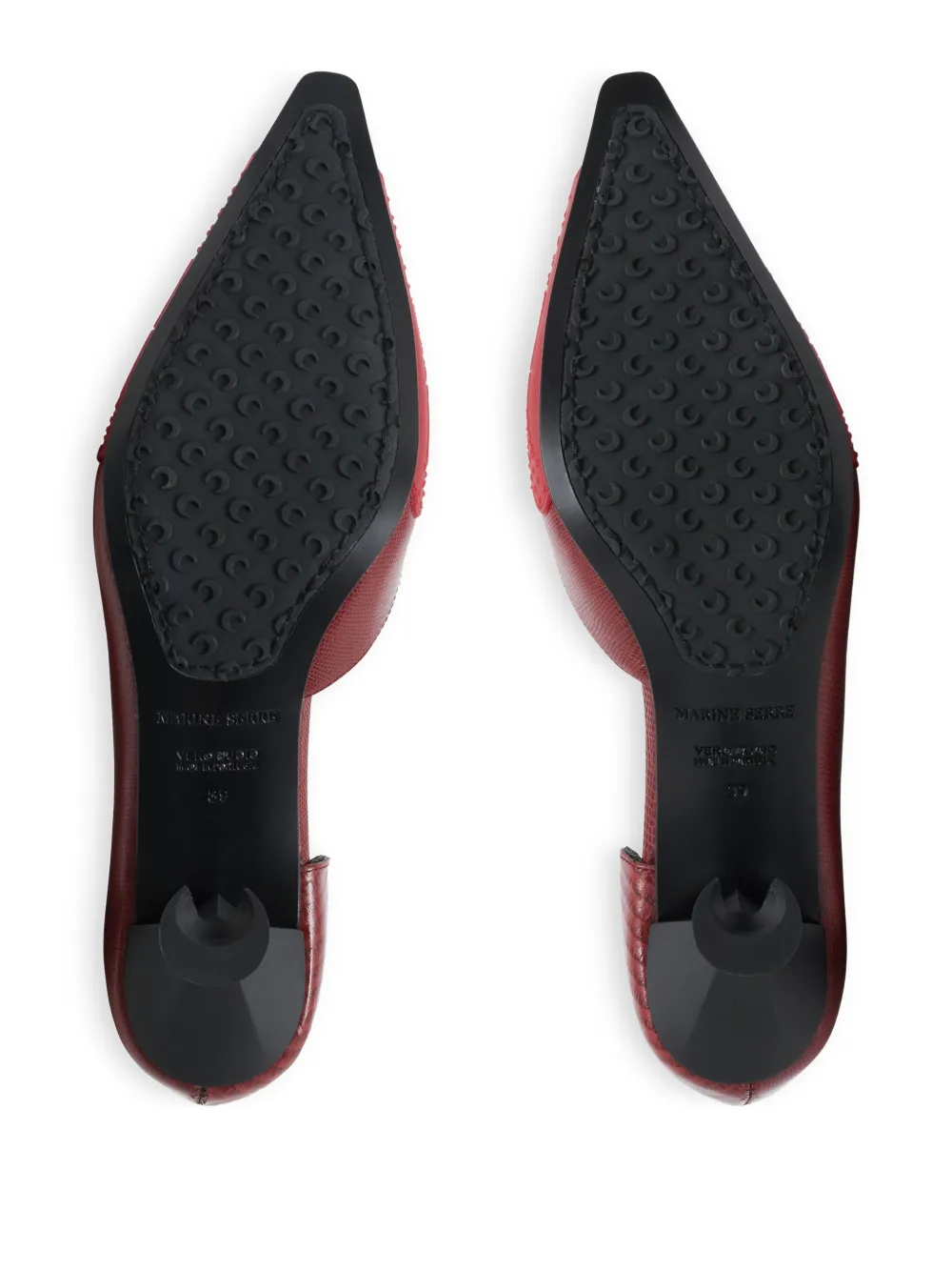 Marine Serre 60mm lizard-skin effect pumps Red