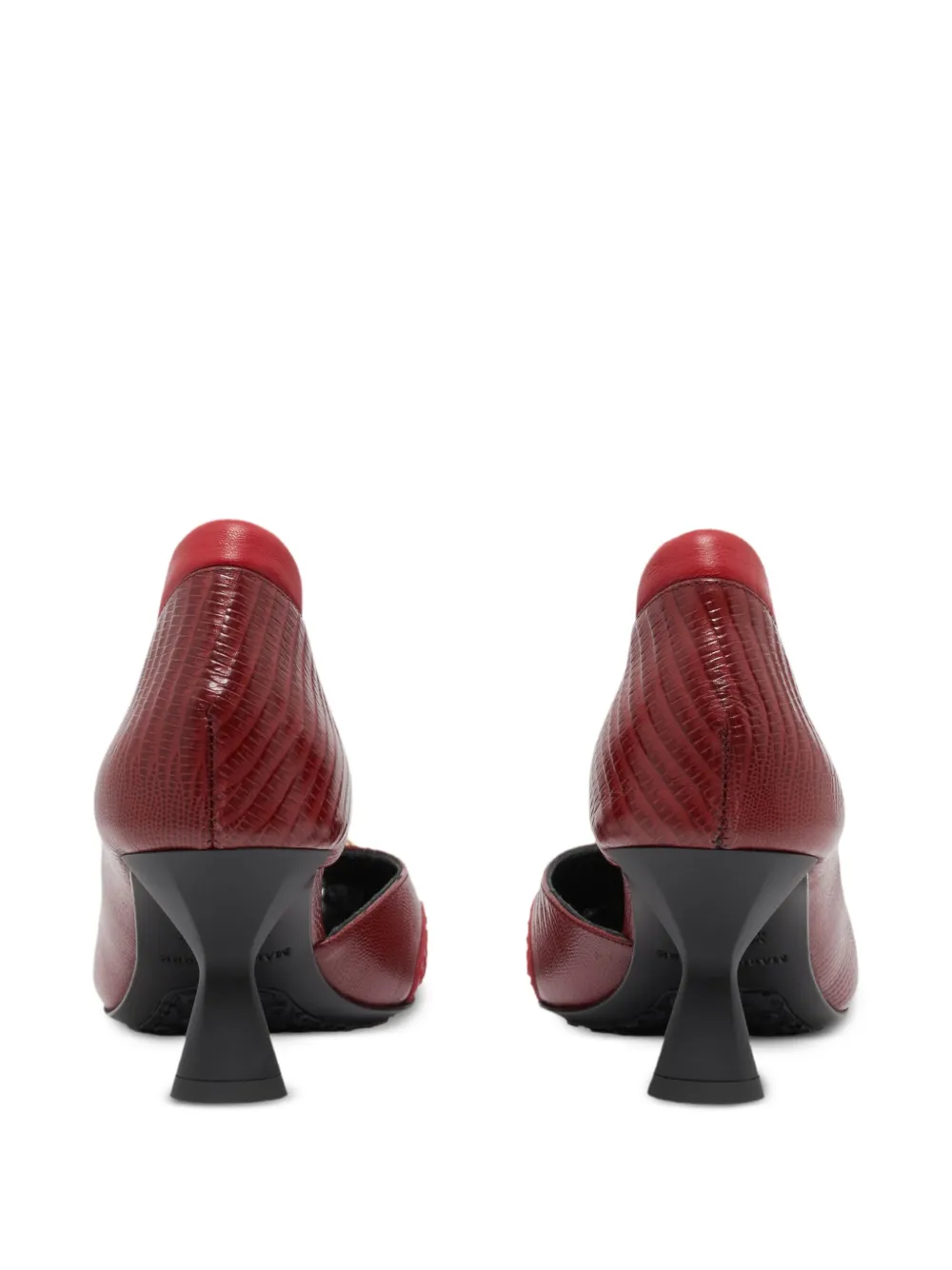 Marine Serre 60mm lizard-skin effect pumps Red