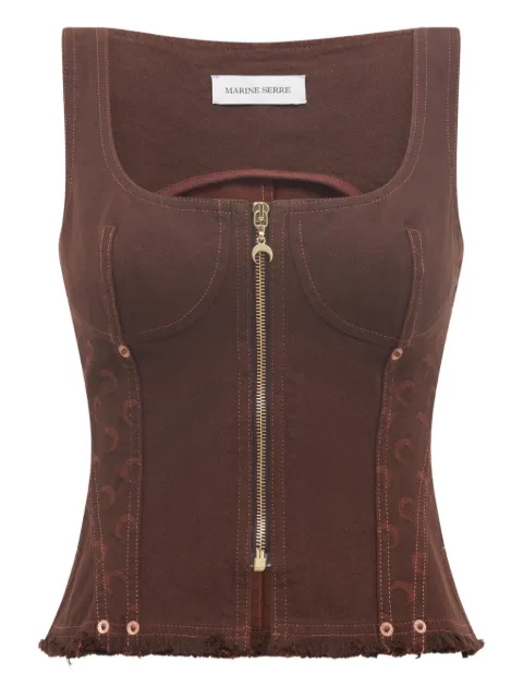 Marine Serre jacquard corset top