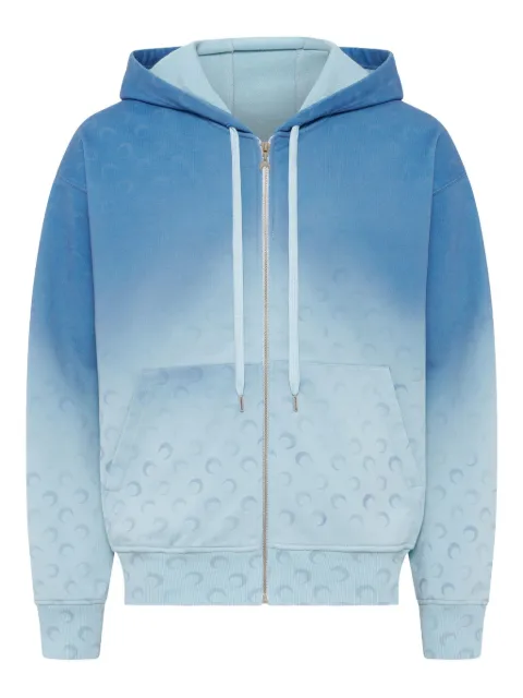 Marine Serre Moon faded ombré zip-up hoodie