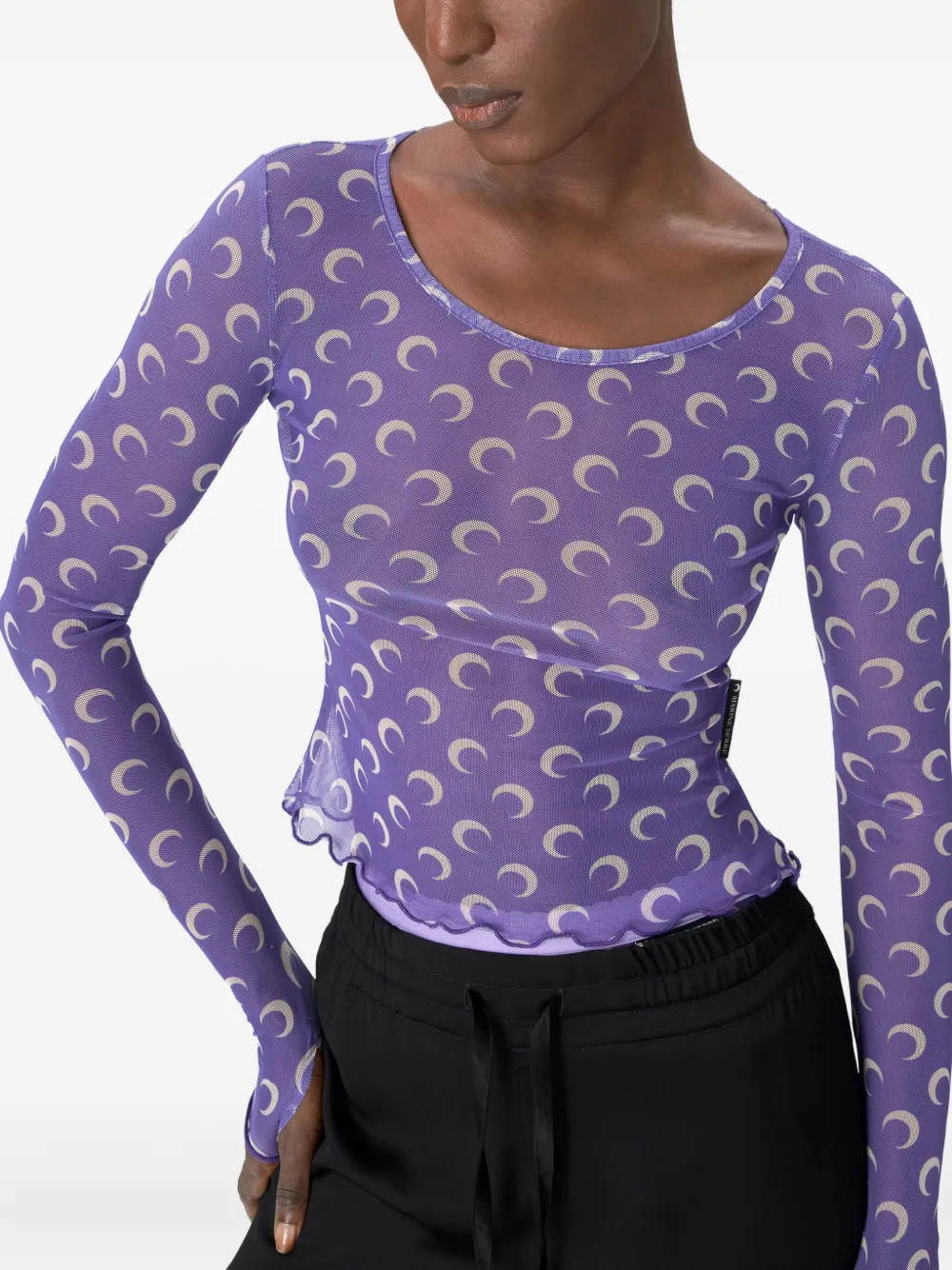 Marine Serre Moon top met mesh Paars
