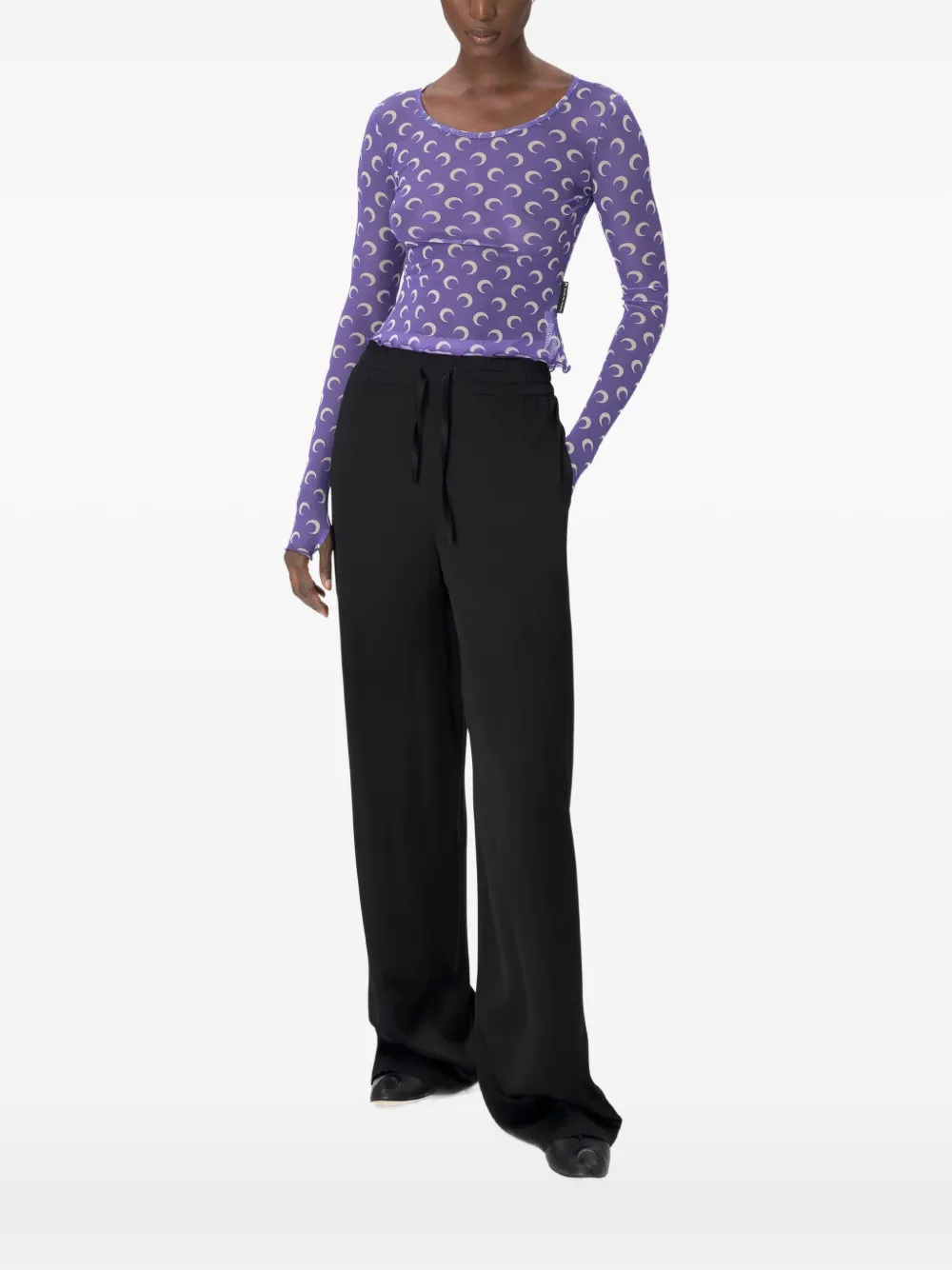 Marine Serre Moon top met mesh Paars