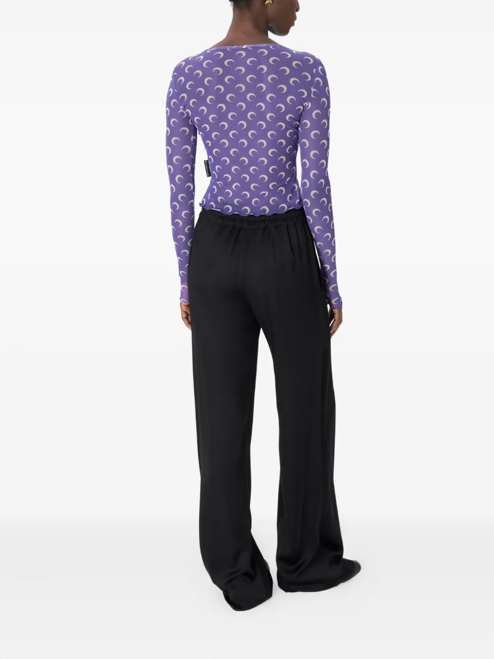 Marine Serre Moon top met mesh Paars