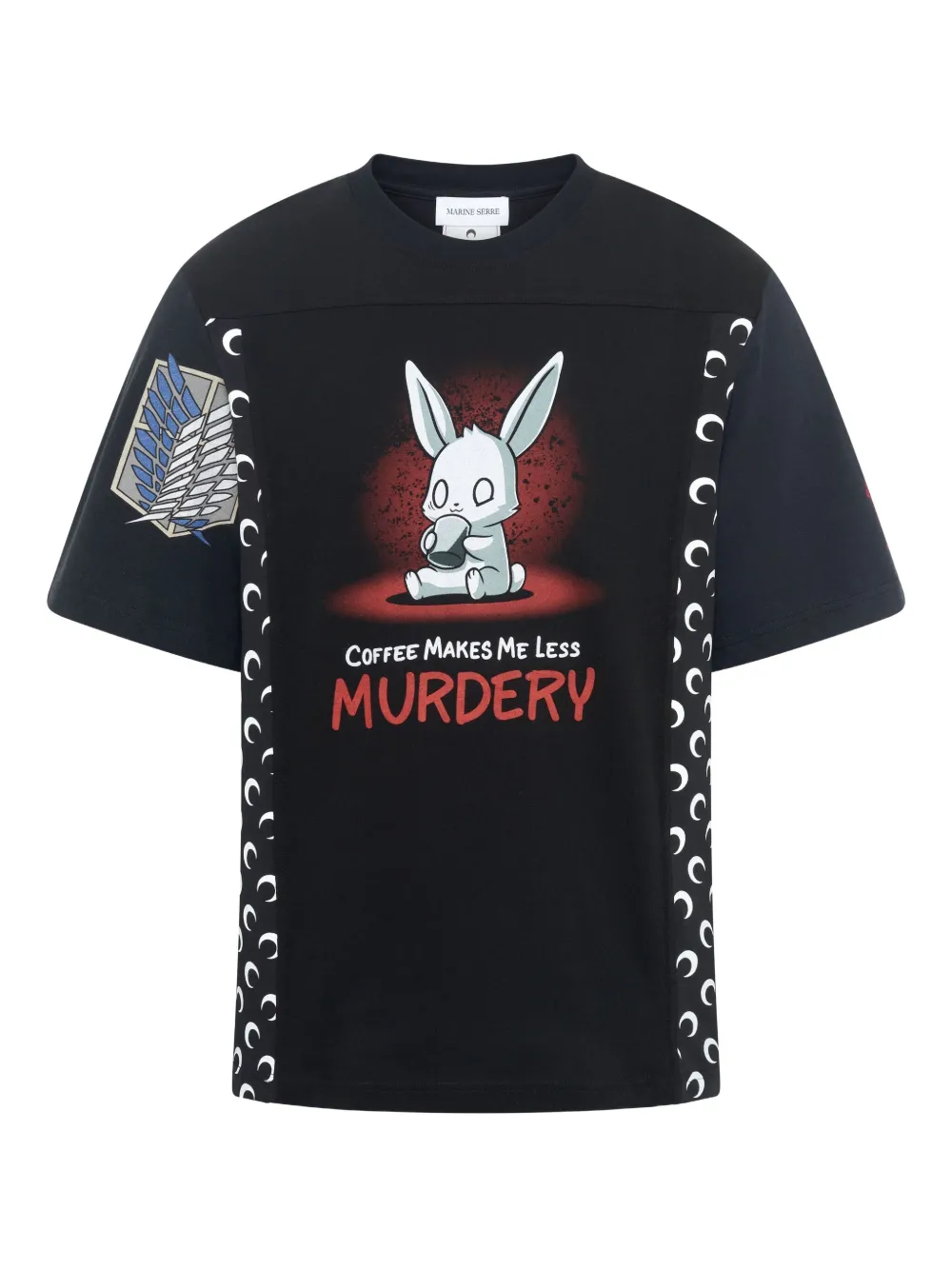 Marine Serre Regenerated T-shirt met grafische print - Zwart