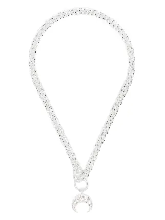大人気◆Marine Serre◆Moon チャーム付き シルバーネックレス Silver Plated Moon Charm Necklace • Marine Serre