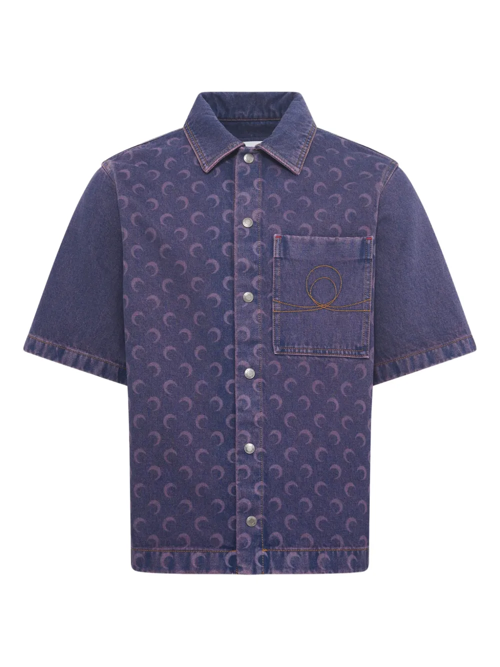 Marine Serre minijupe en jean à motif monogrammé | violet | Image 1