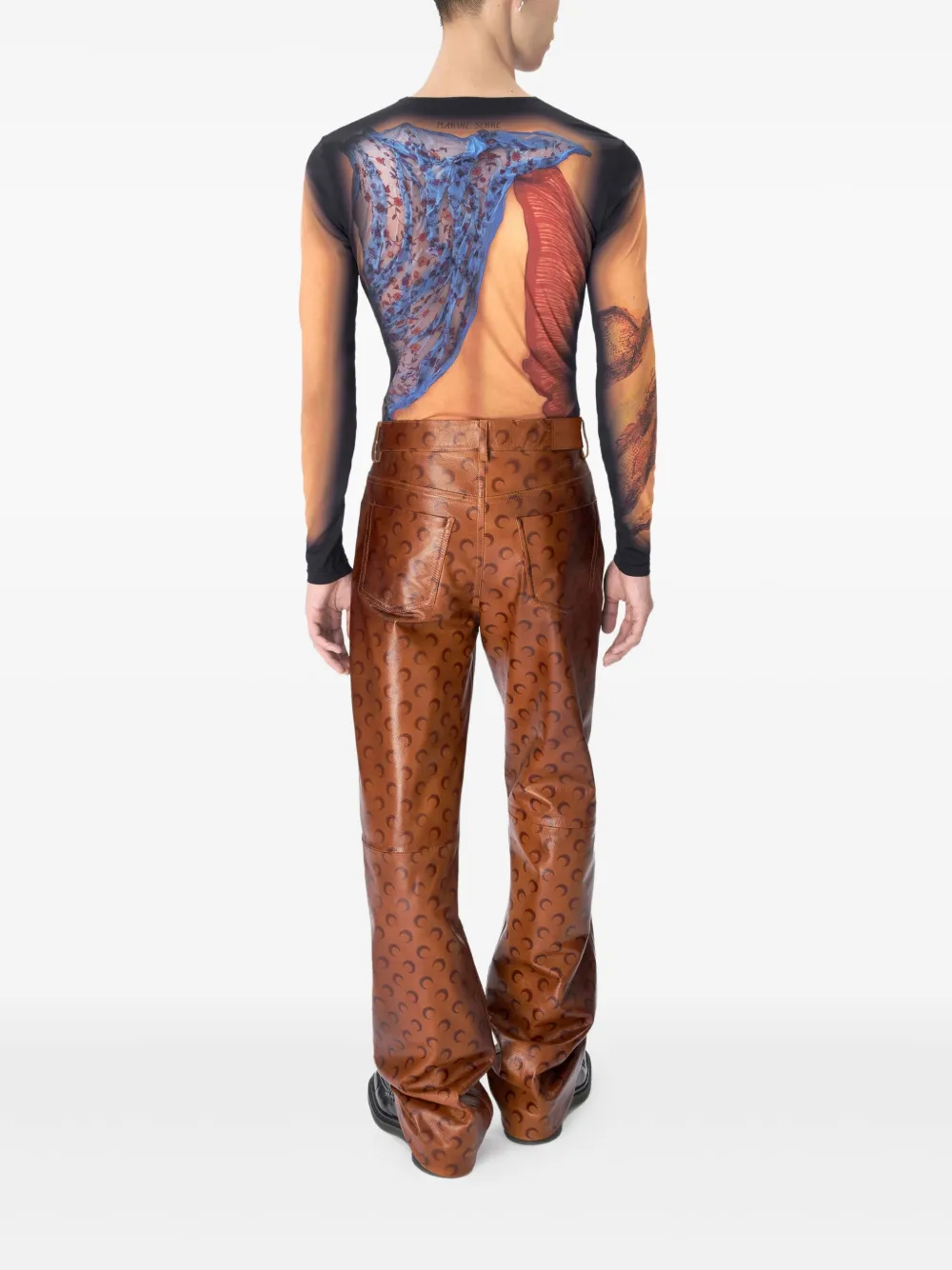 Marine Serre Draped Statue T-shirt Blauw