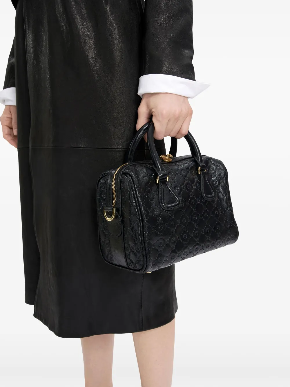 Marine Serre Strike shopper met monogram-reliëf Zwart