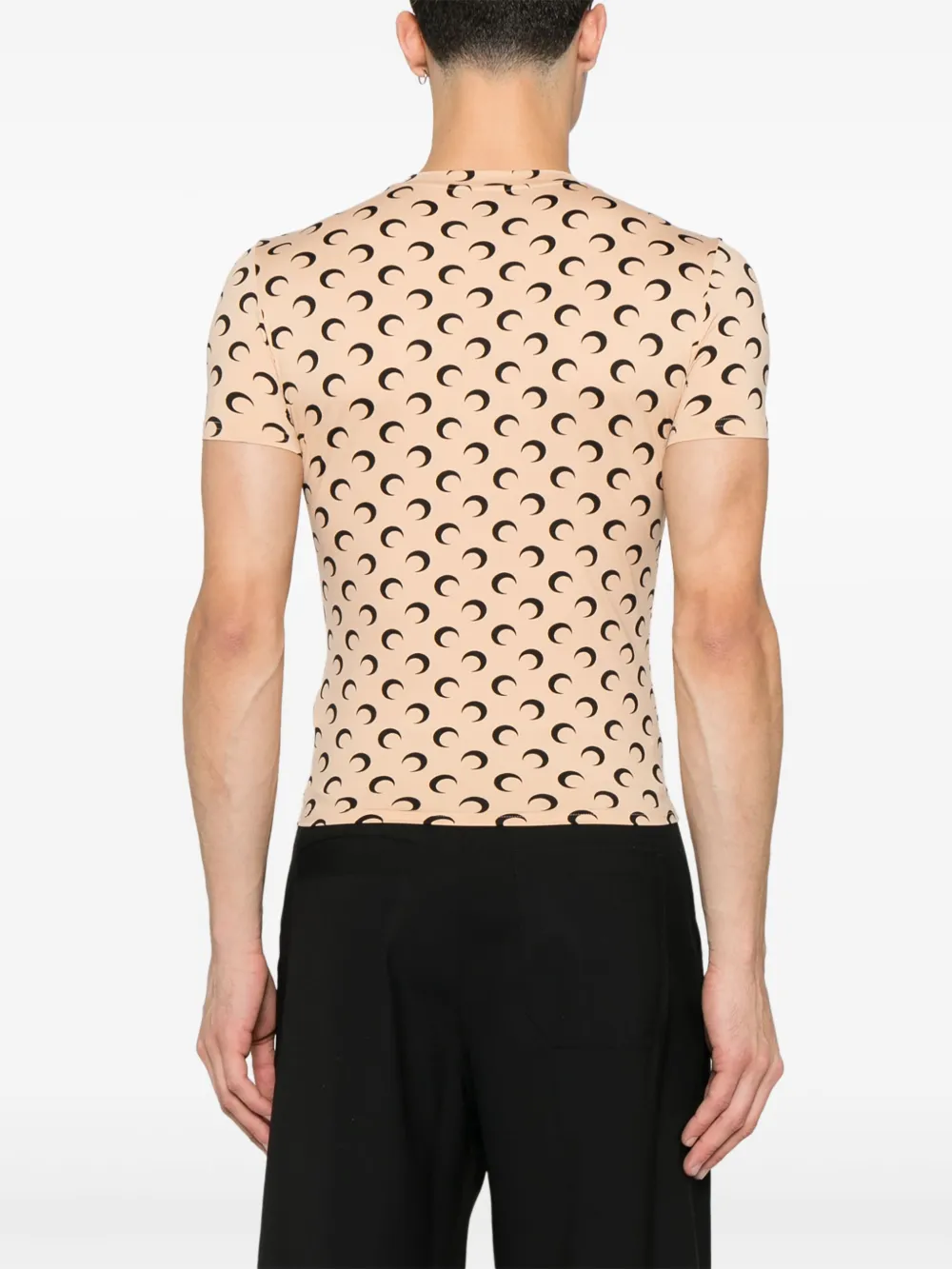 Marine Serre Recycled Moon jersey top Beige