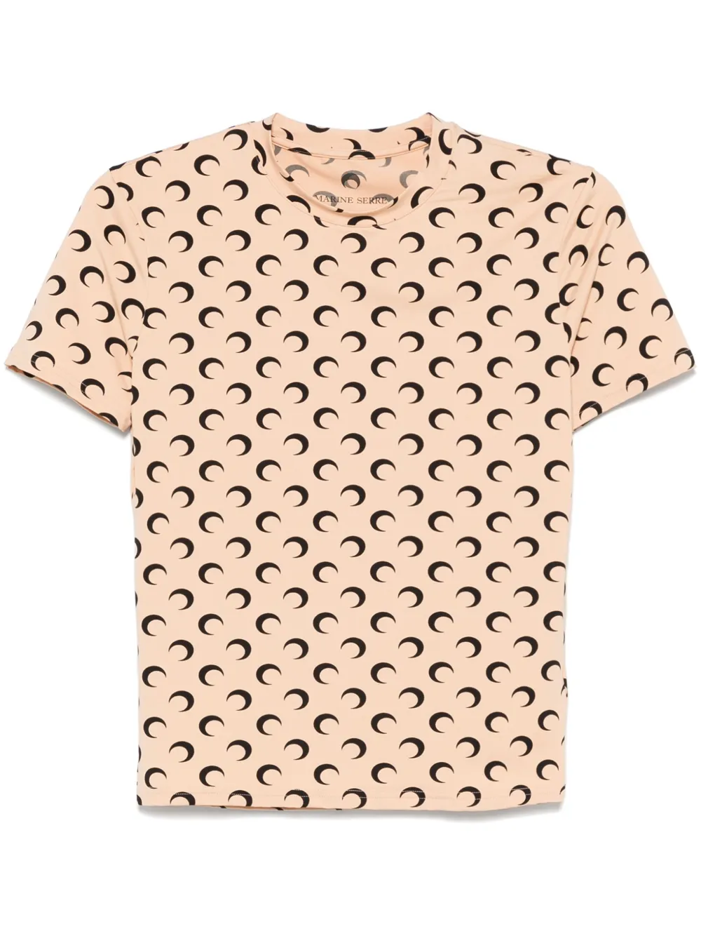 Marine Serre Recycled Moon jersey top Beige