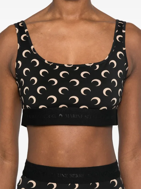 SSENSE Exclusive Black & Red Moon Printed Jersey Sport Bra