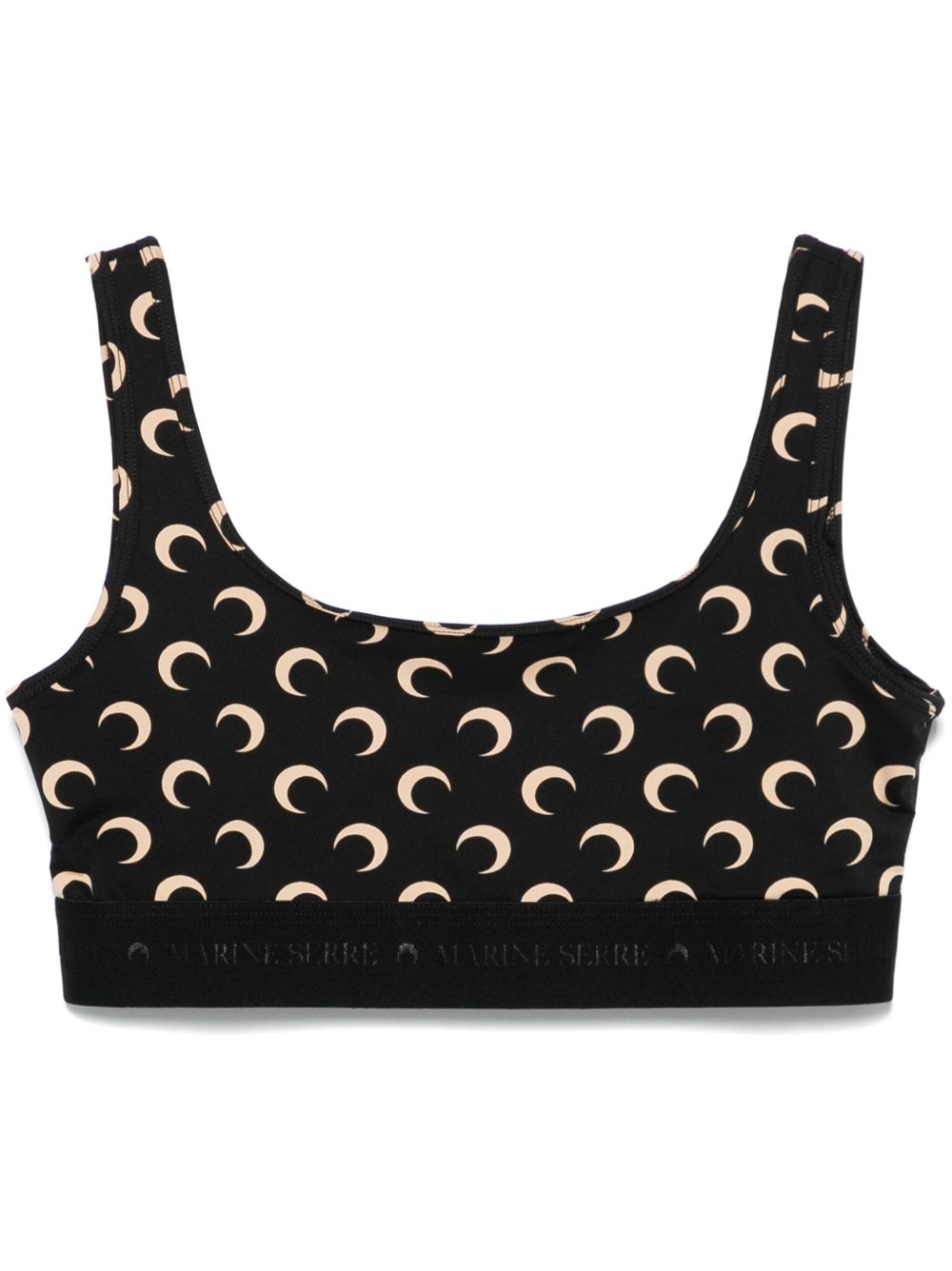 Marine Serre Moon jersey sport bra - Black