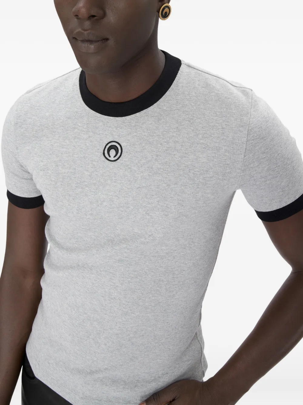 Marine Serre Jersey T-shirt met Moon-logo Grijs
