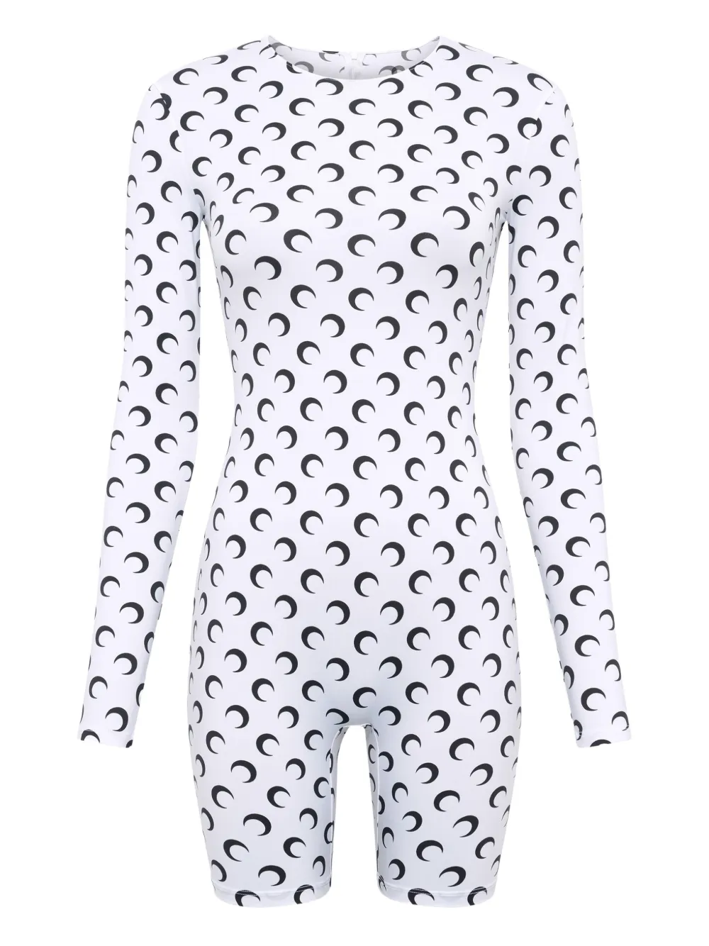 Marine Serre moon-print long-sleeve playsuit | White | Image 1