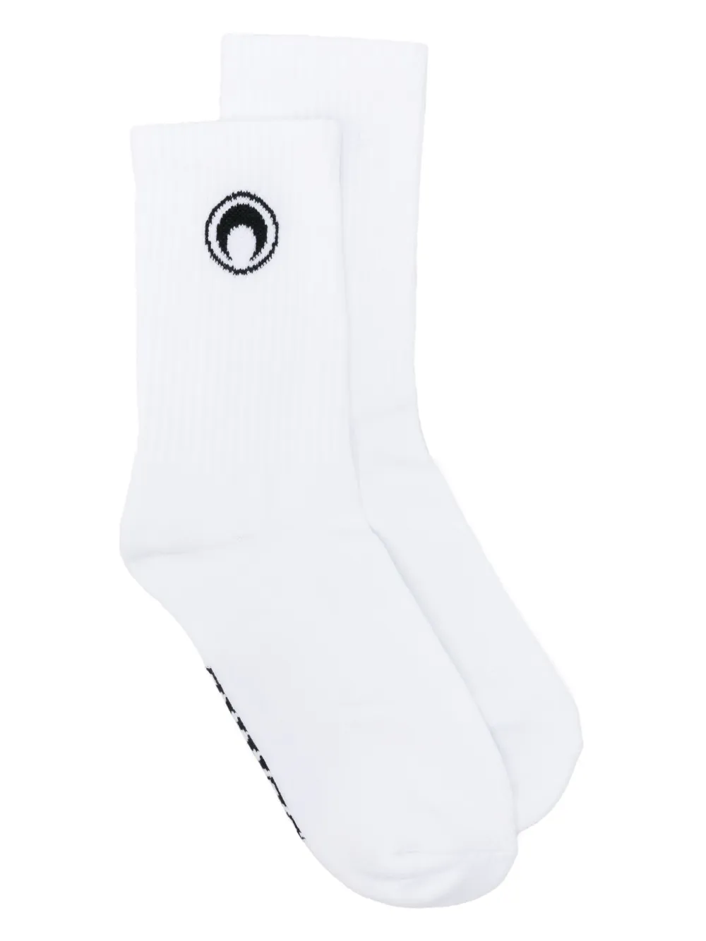 Moon logo ribbed knit socks