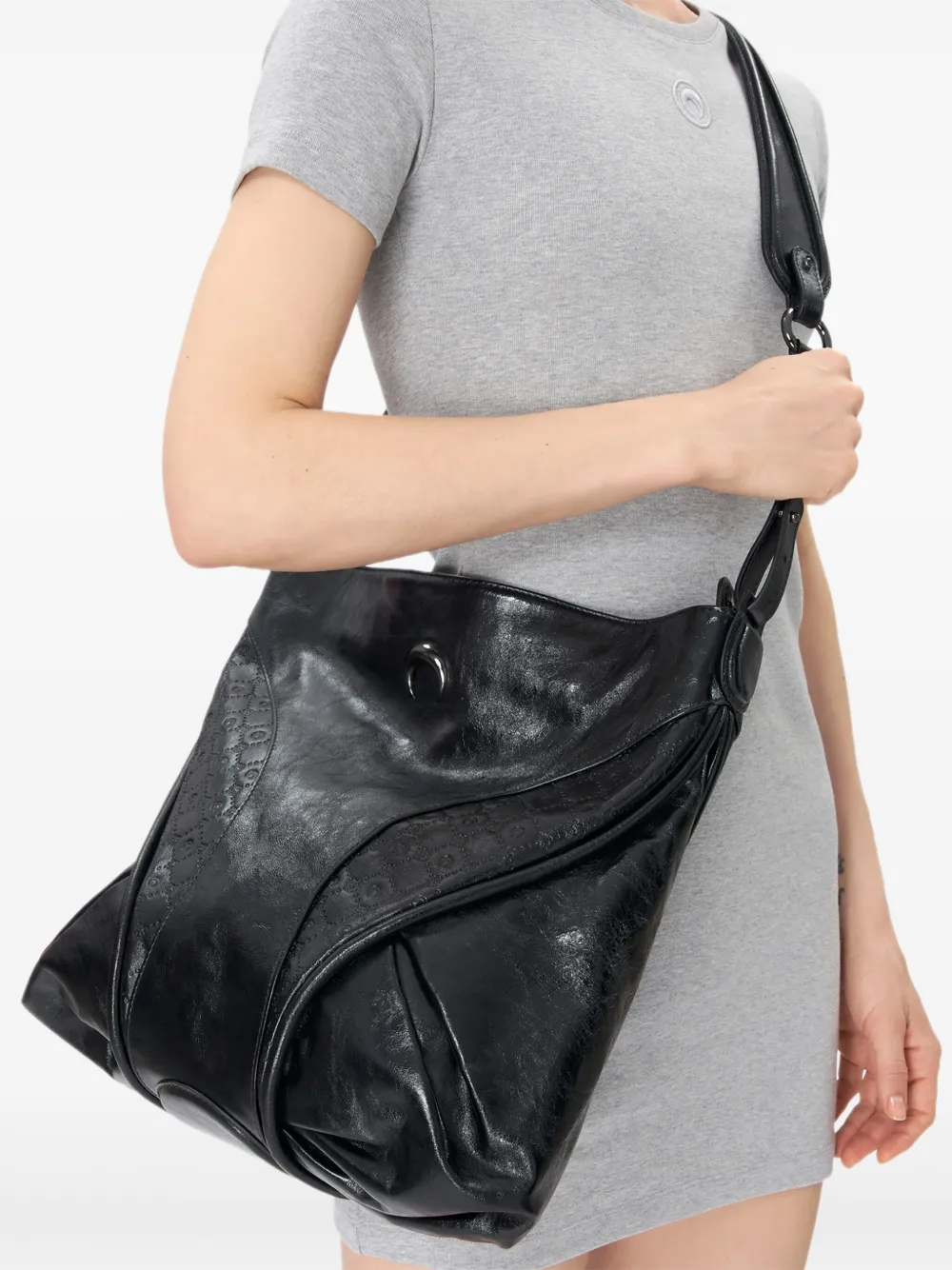Marine Serre Shopper met logo-reliëf Zwart