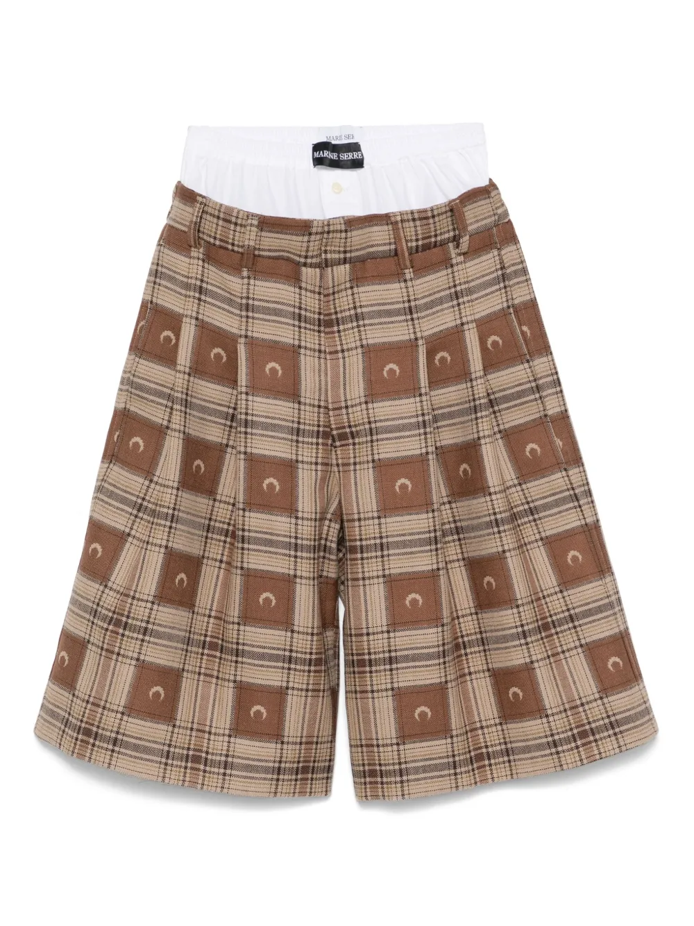 Marine Serre Shorts con motivo jacquard a quadri | toni neutri | Image 1