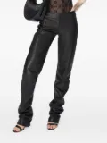 Marine Serre satin-grain leather trousers - Black