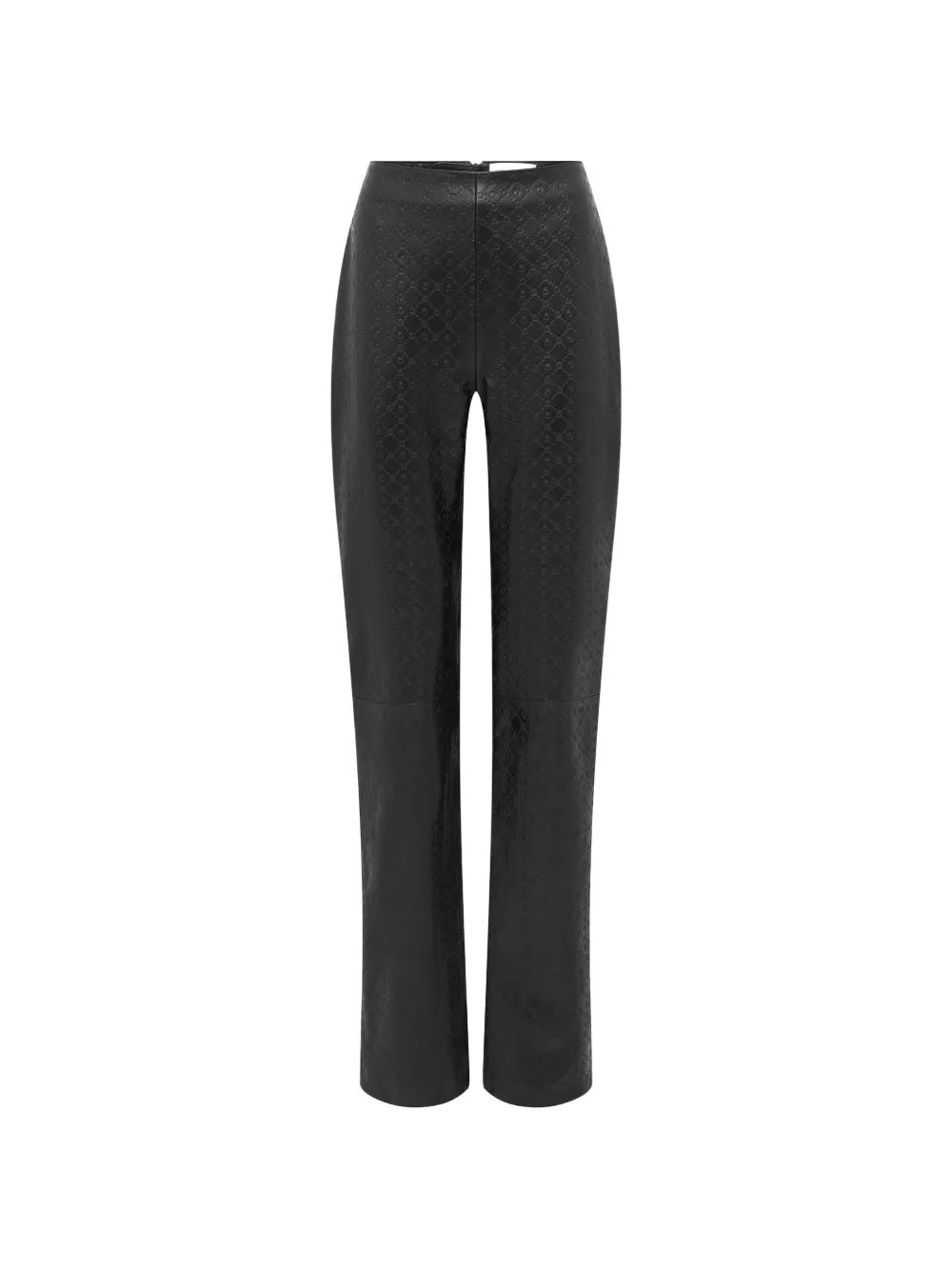 Marine Serre Leren broek met satijnen afwerking Zwart