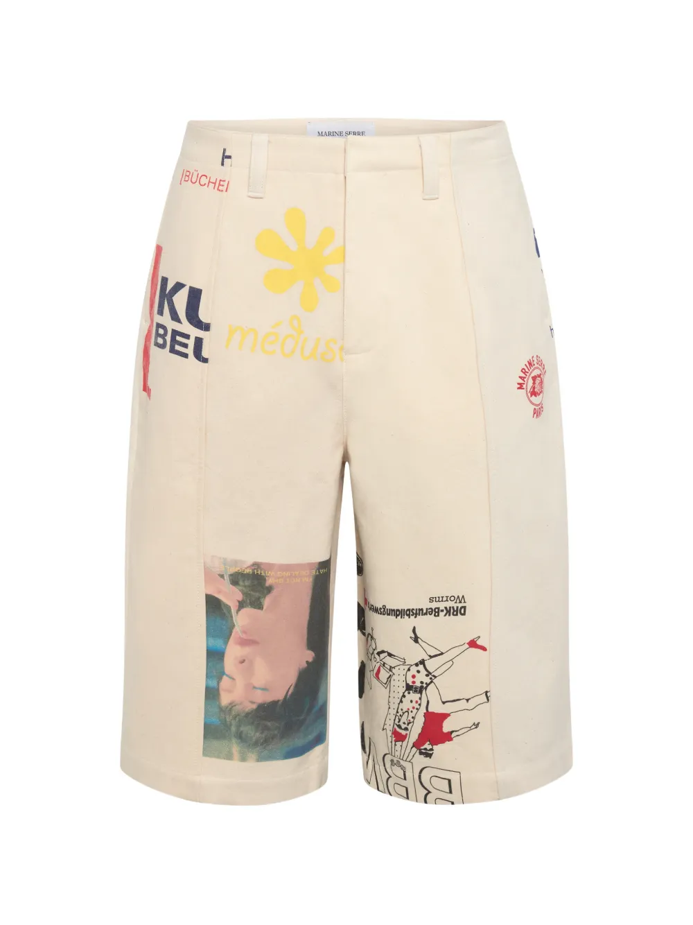 Marine Serre Katoenen shorts Wit