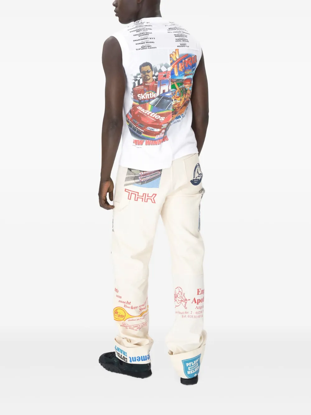 Marine Serre Katoenen broek Wit