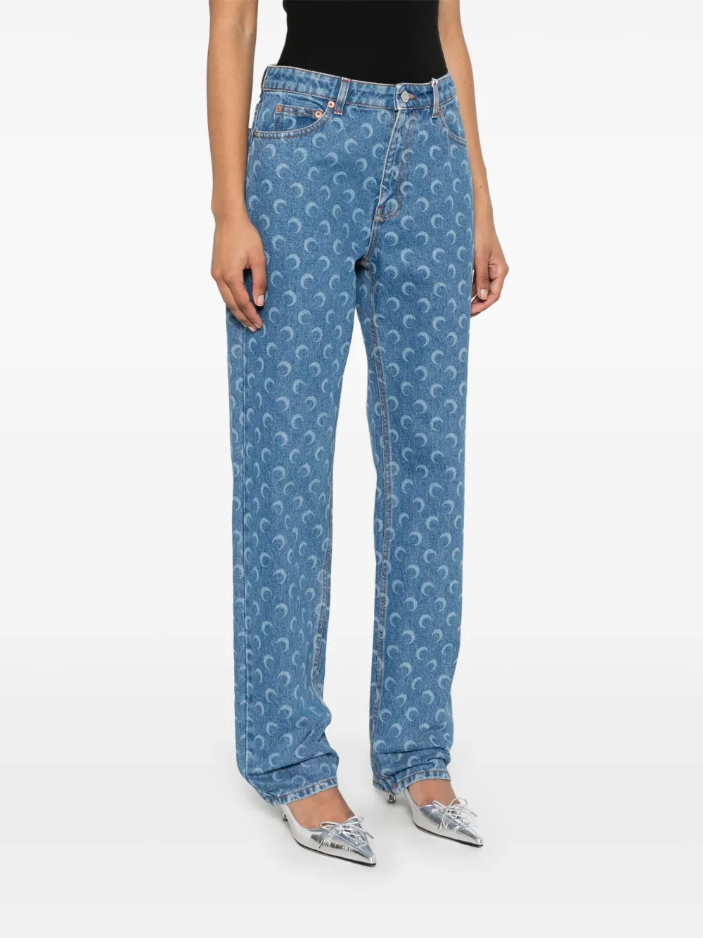 Marine Serre Moon-laser straight jeans
