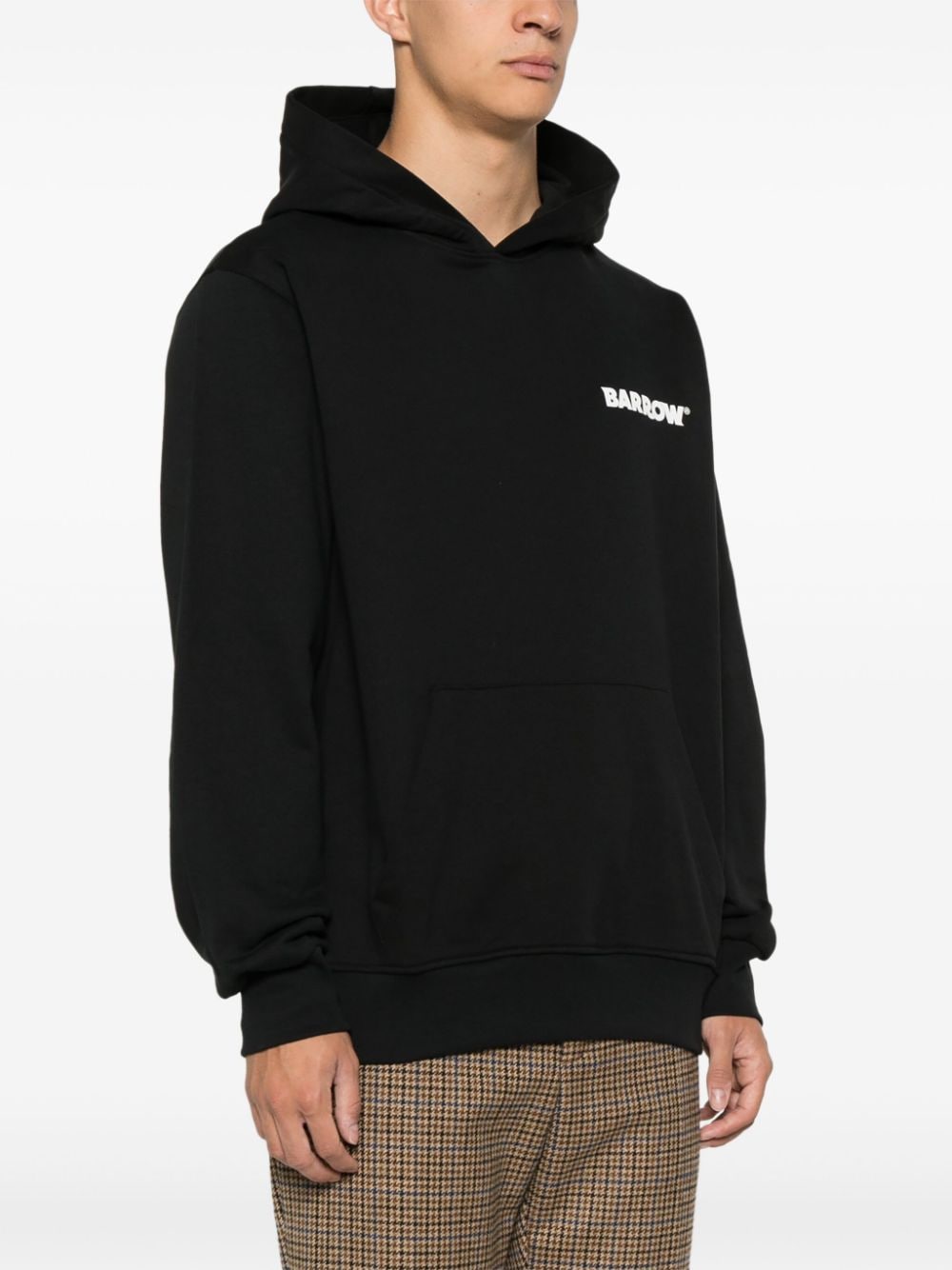 Shop Barrow Logo-print Hoodie In Black