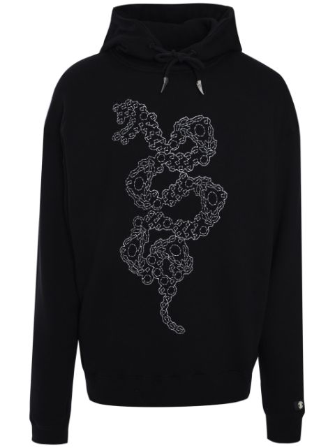 Roberto Cavalli snake-stitch hoodie