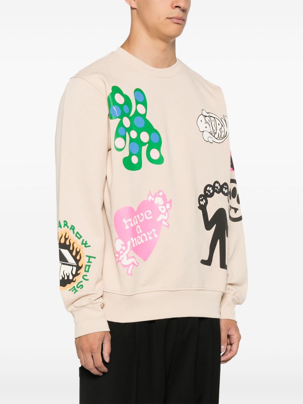 Shop Barrow Logo-print Sweatshirt In Neutrals