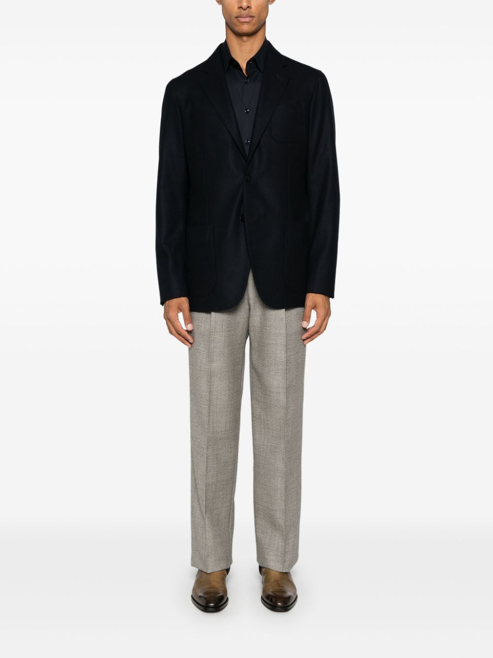 Giorgio Armani Vilten blazer - Blauw