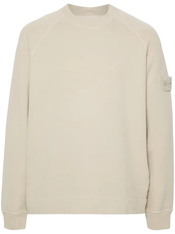 Stone Island Compass badge Sweatshirt Neutrals FARFETCH UK