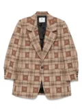 Marine Serre Moon-checked jacquard blazer - Neutrals