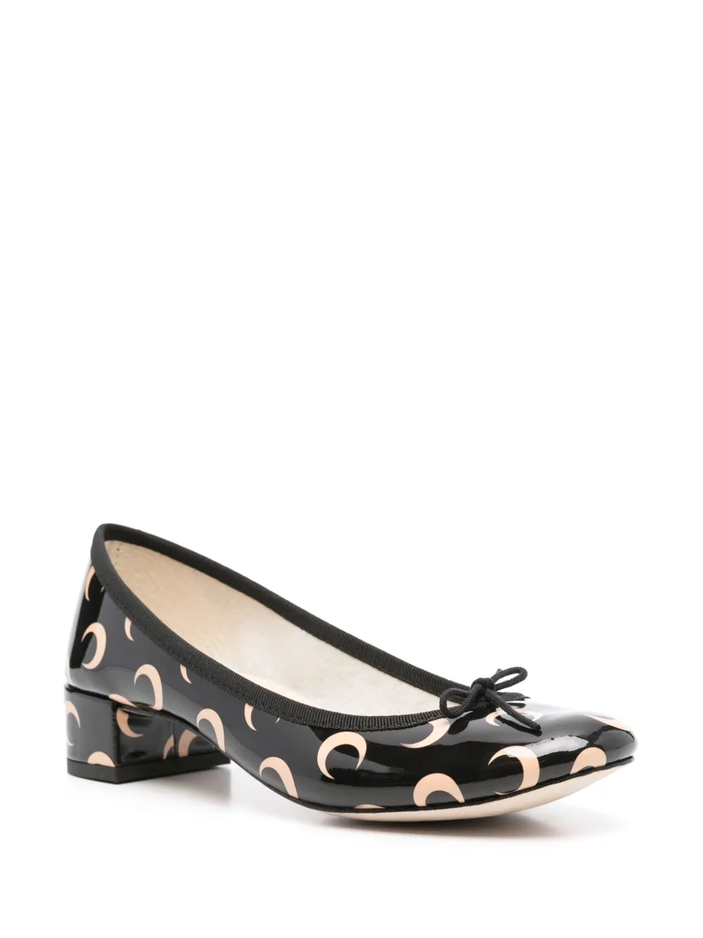 Marine Serre x Camille Repetto 30mm Moon-print pumps - Zwart