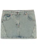 Marine Serre Moon Laser denim mini skirt - Blue