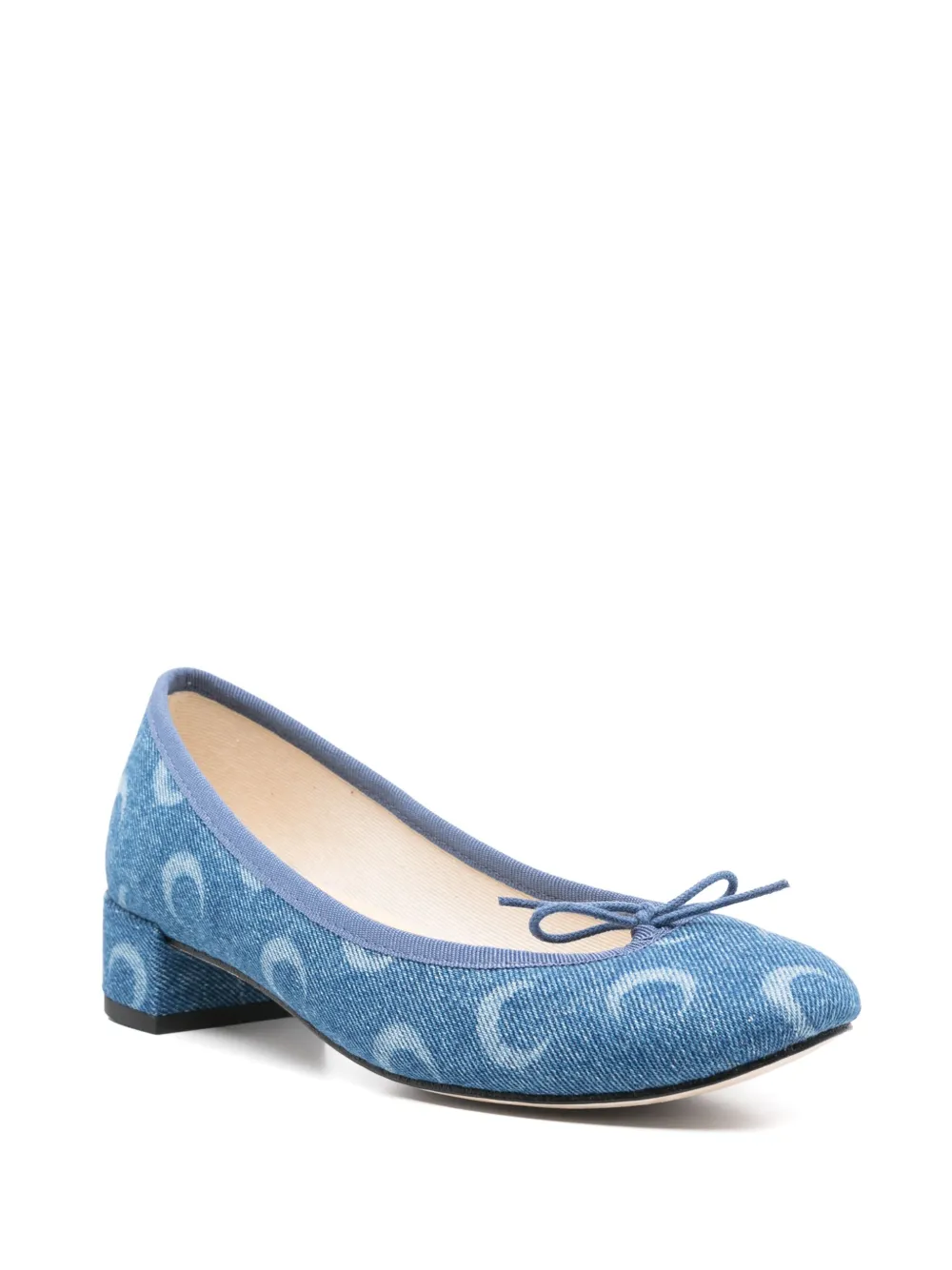 Marine Serre x Camille Repetto 30mm Moon-print pumps - Blauw