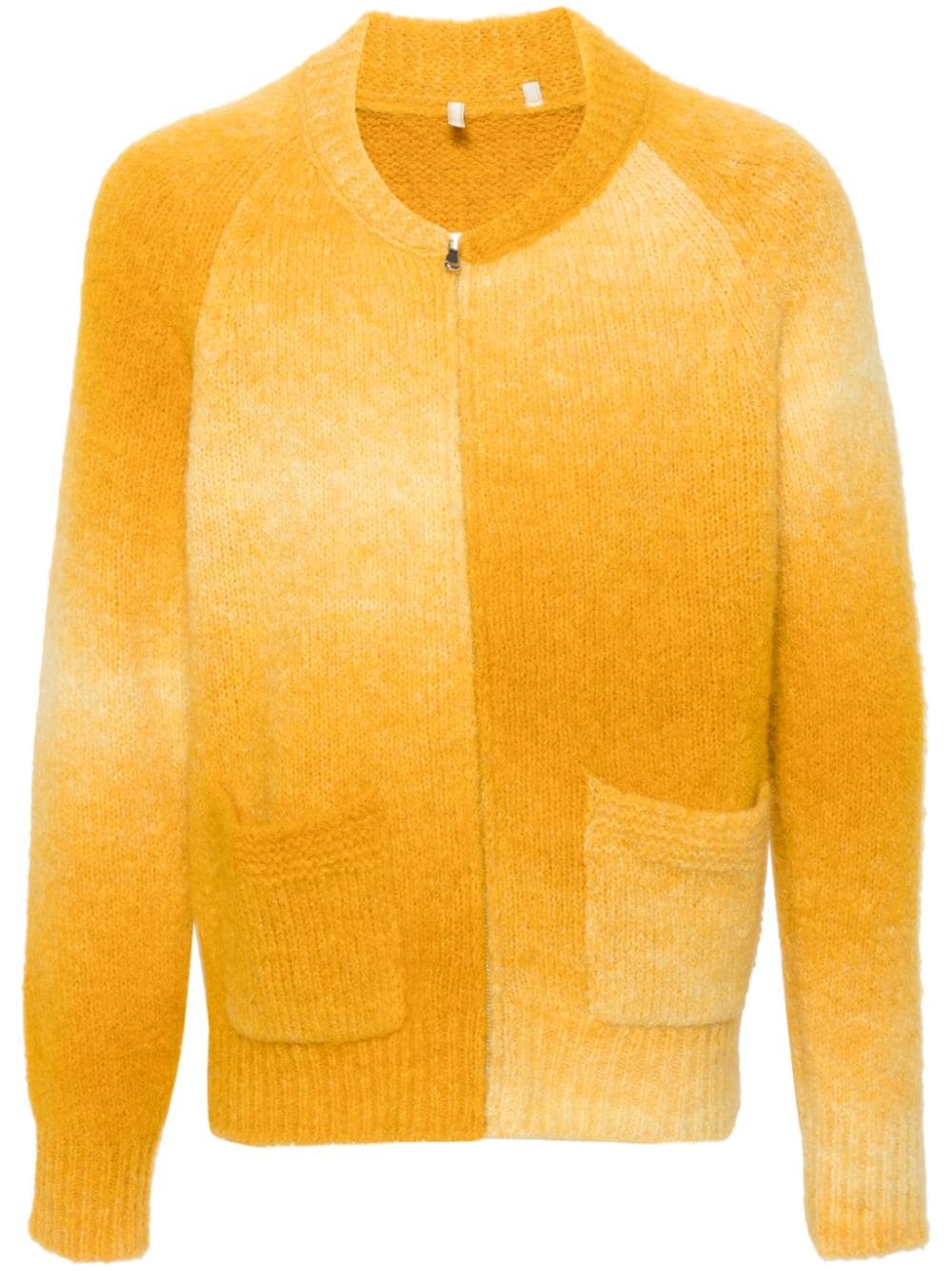 Shop Sunflower Gradient-effect Cardigan In Yellow