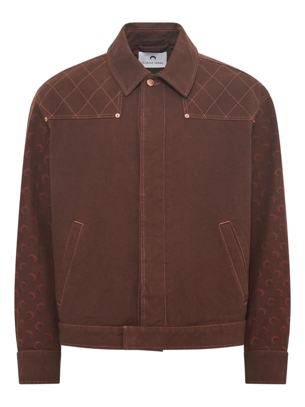 Marine Serre chamarra bomber con capucha | marrón | Image 1
