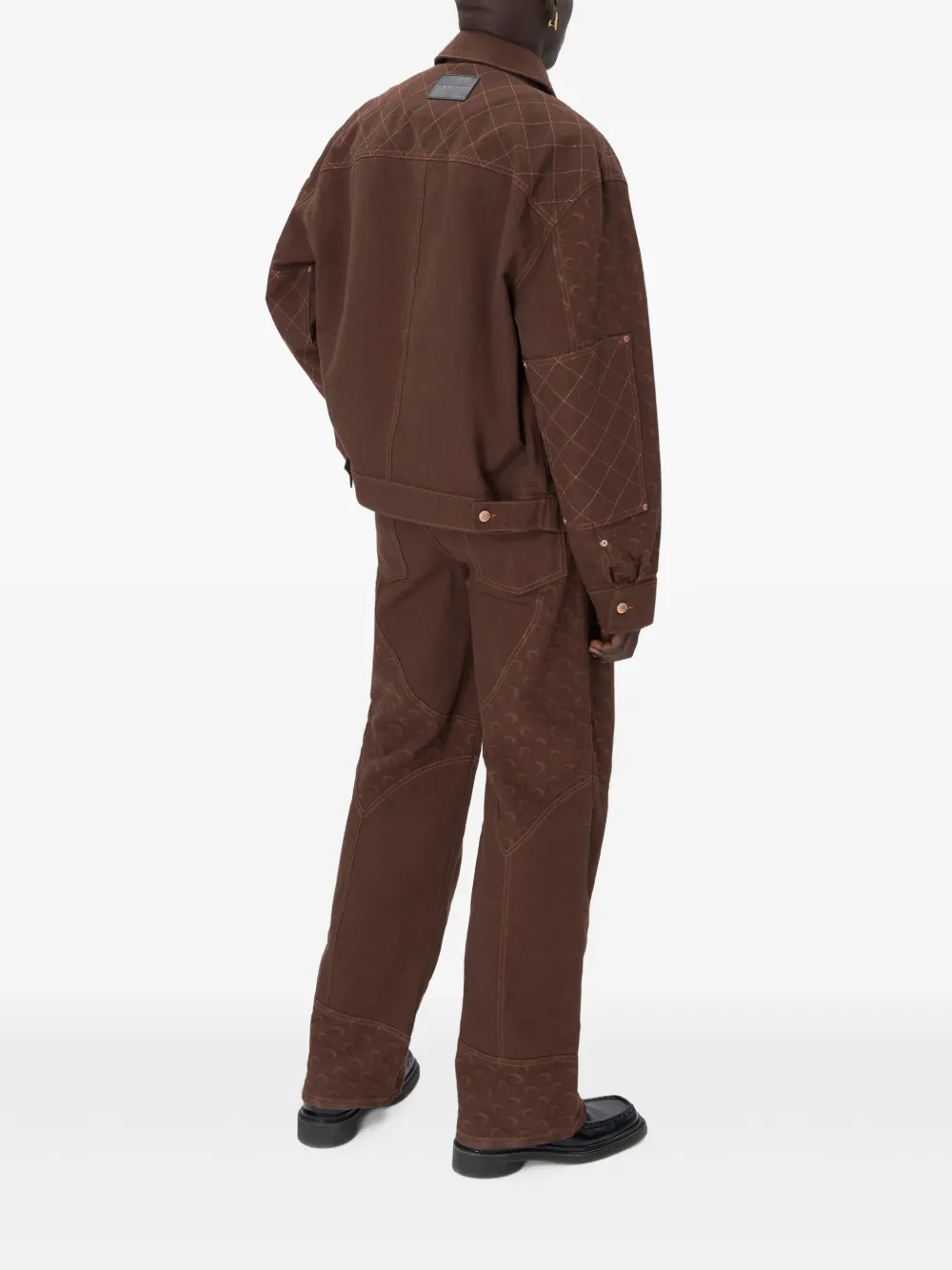 Marine Serre Bomberjack met jacquard Bruin