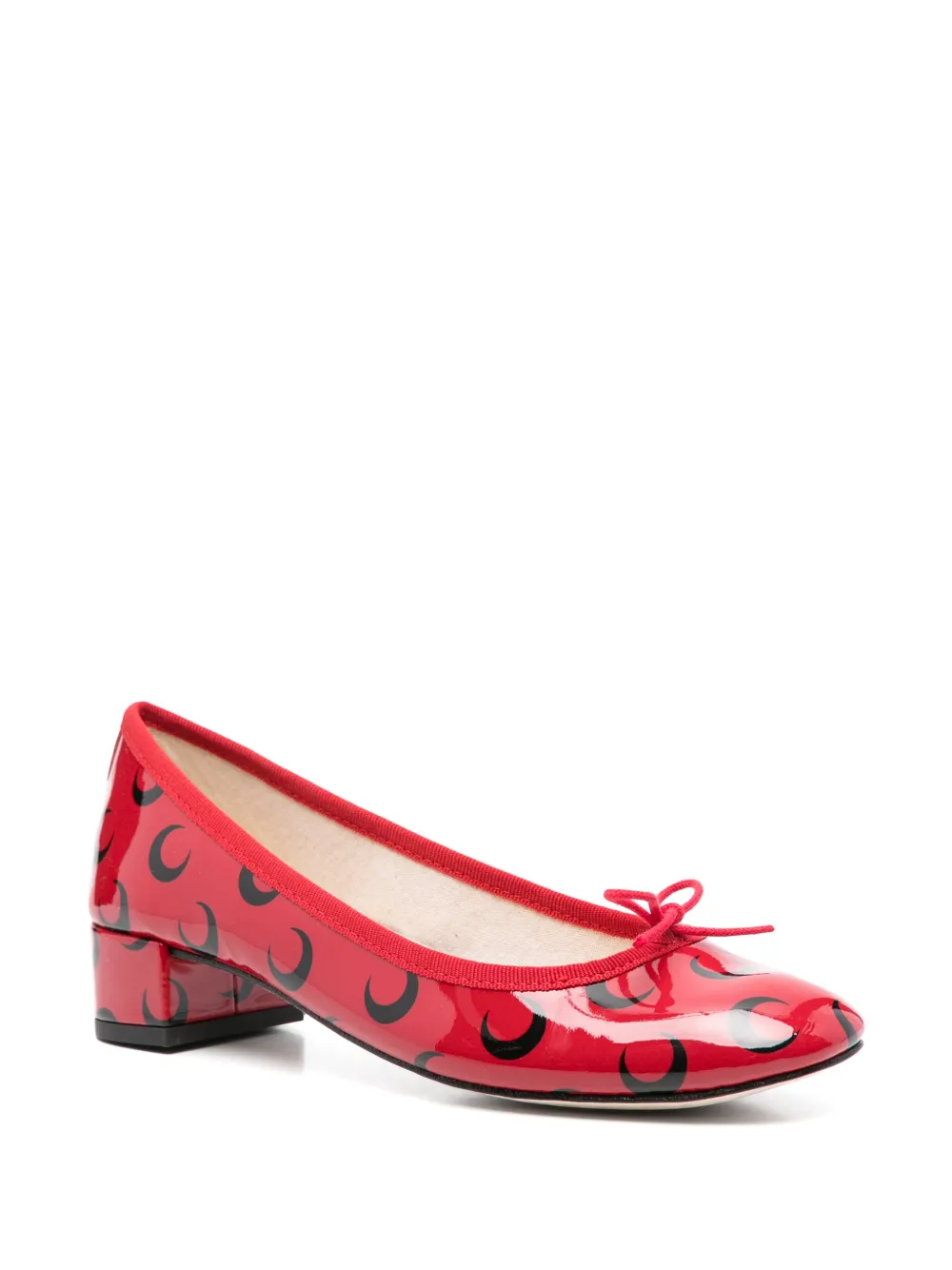 Marine Serre x Camille Repetto 30mm Moon-print pumps - Rood