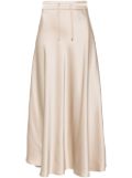 Herno satin midi skirt - Neutrals