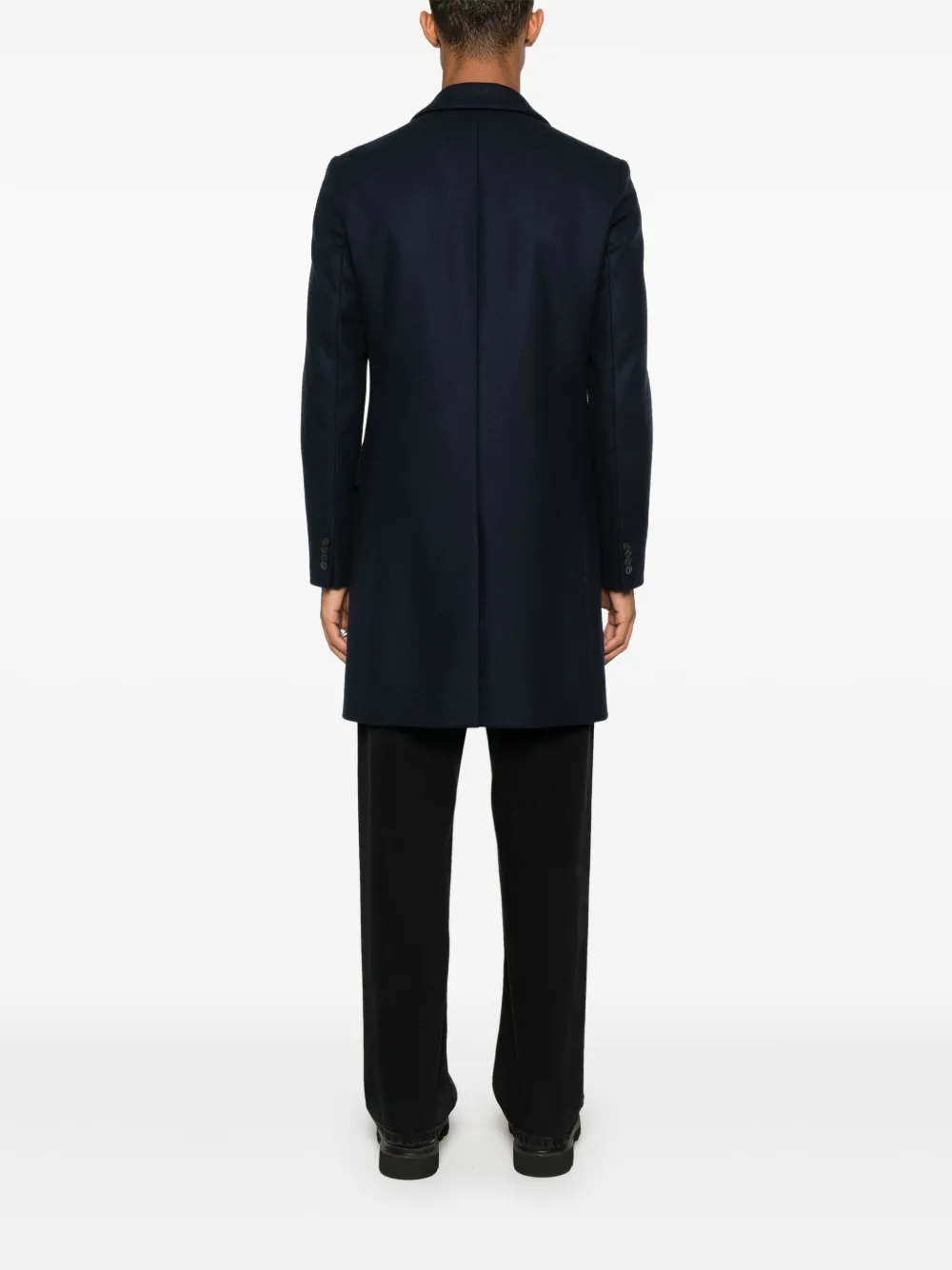 Hugo Boss Single-breasted Coat In Blue