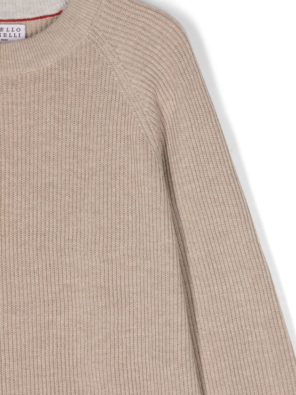 Brunello Cucinelli Kids Ribgebreide trui Beige