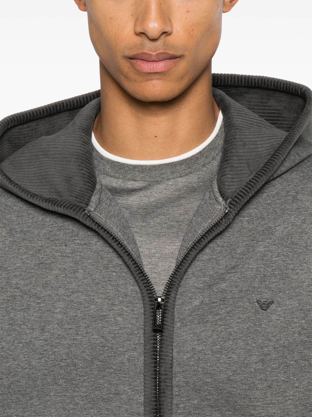 Emporio Armani logo-embroidered hoodie Men