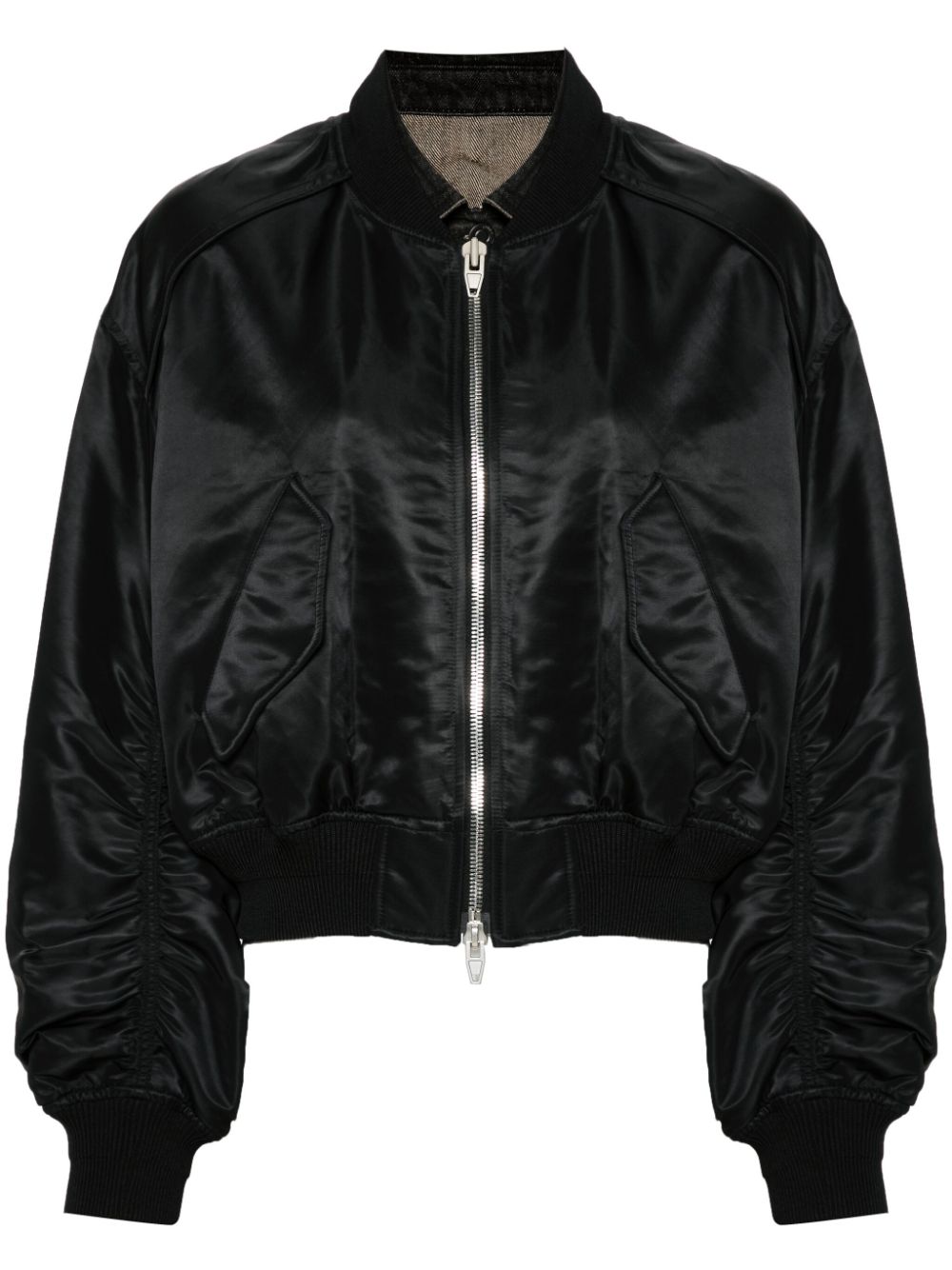 Shop Juunj Layered Bomber Jacket In Black