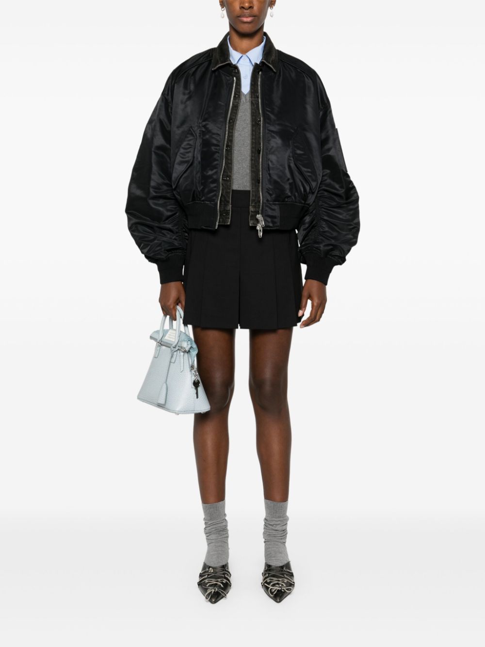 Shop Juunj Layered Bomber Jacket In Black