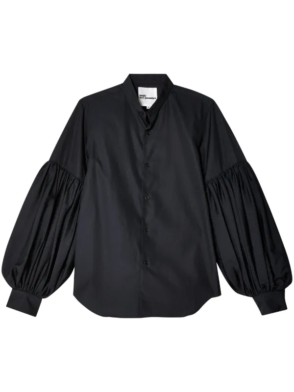 ノアールケイニノミヤ　パフスリーブ　ブラウス Noir Kei Ninomiya パフスリーブ シャツ | ブラック | FARFETCH JP